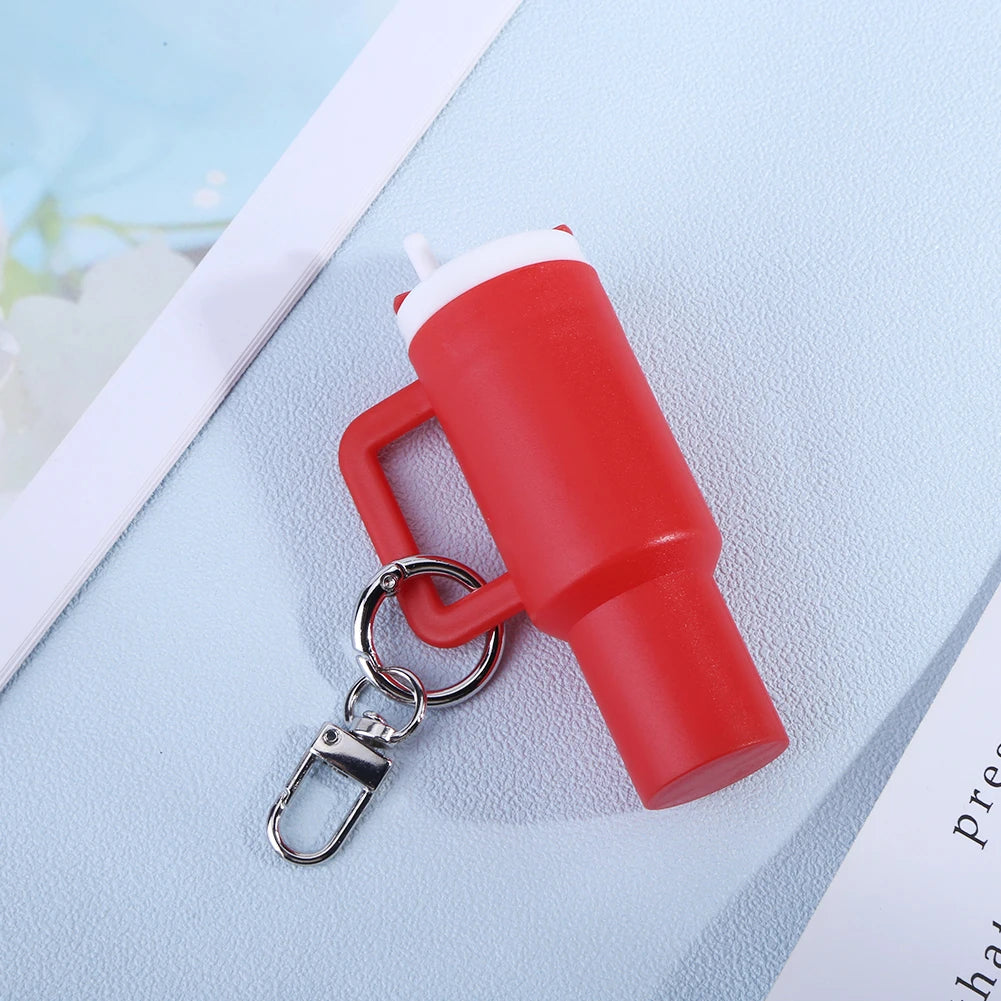 Mini Cup Keychain Lip Balm Keychain Cute Tumbler Key Ring Chapstick Holder Keychain Handbag Charms Key Ring for Handbag Decor