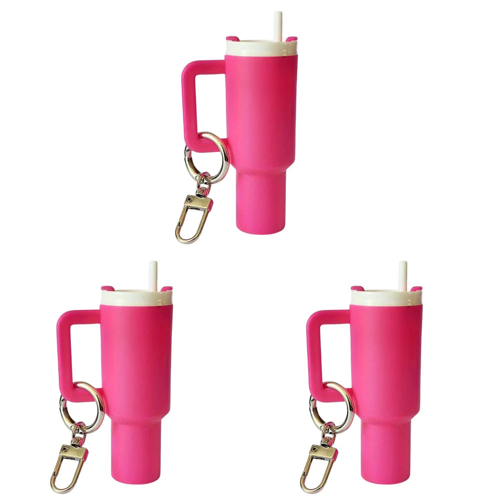 Mini Cup Keychain Lip Balm Keychain Cute Tumbler Key Ring Chapstick Holder Keychain Handbag Charms Key Ring for Handbag Decor