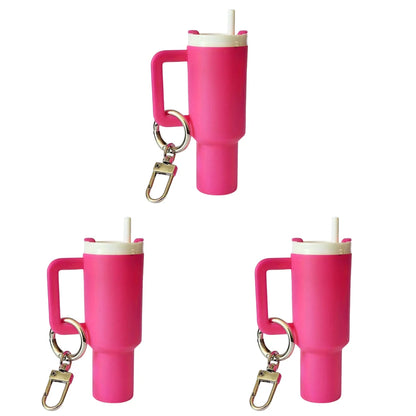 Mini Cup Keychain Lip Balm Keychain Cute Tumbler Key Ring Chapstick Holder Keychain Handbag Charms Key Ring for Handbag Decor